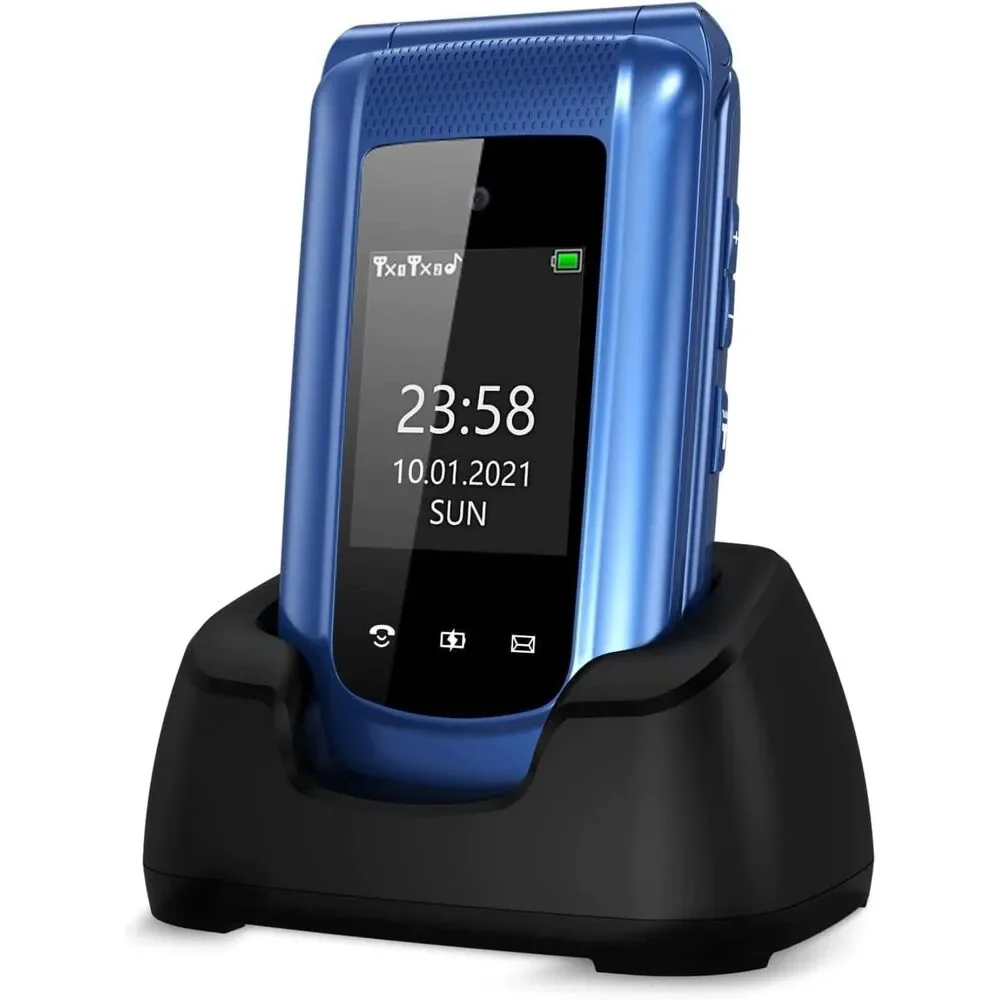 Uleway Unlocked 3G Seniors Flip Cell Dual SIM Card Big Button Easy-to-Use